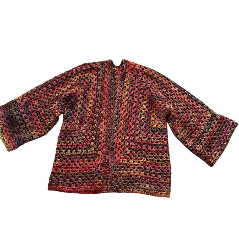 Open Hexagon Cardigan Sweater
Medium to XL. Boho. Unique